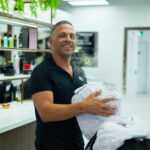 Hot towel shave in barbershop Vaughan